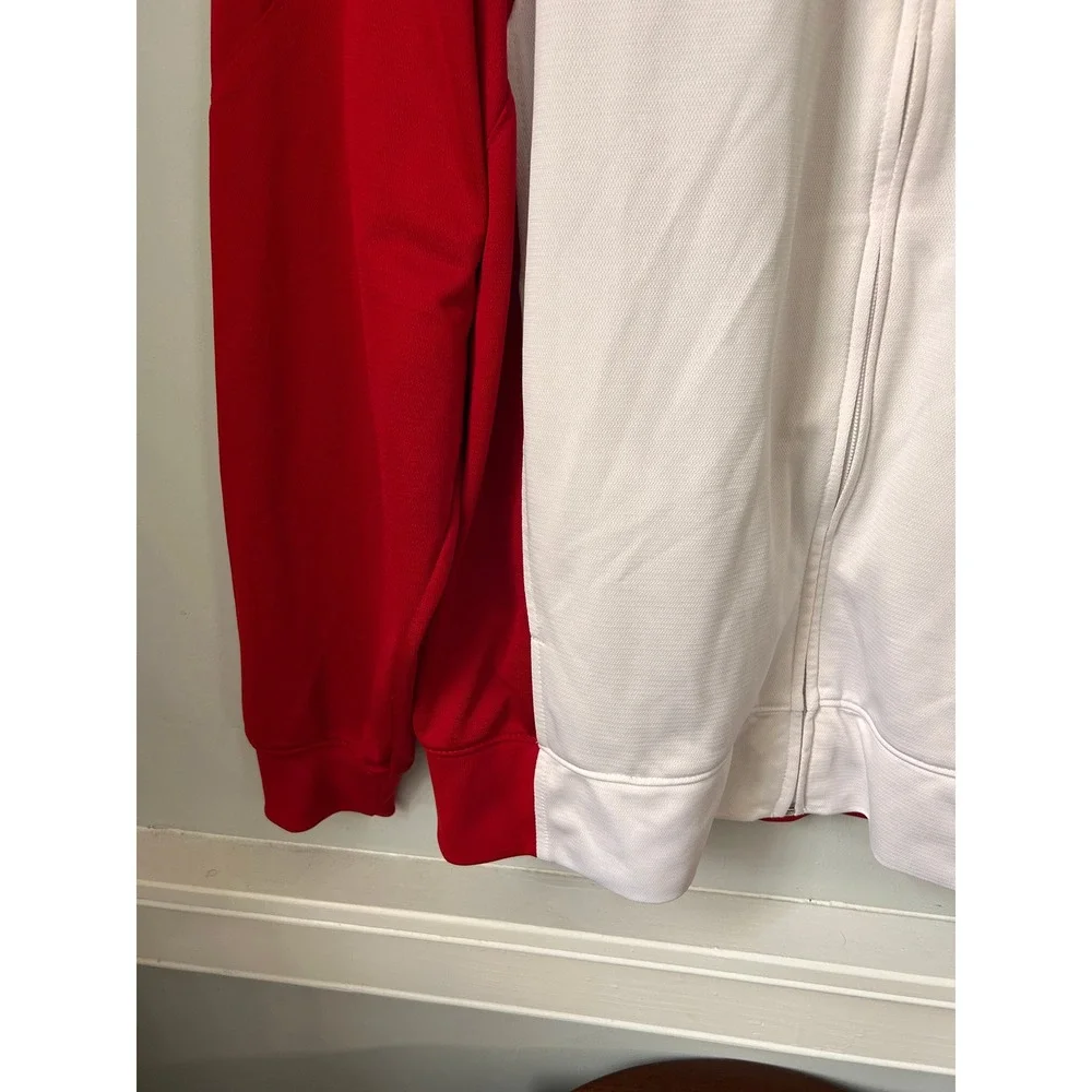 Adidas Men XL Morningside Mustangs Climalite Track Jacket Red White Full Zip